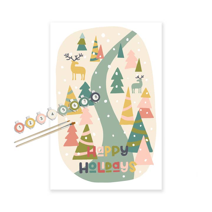 Breathe People - Wholesale DIY Craft Kit - Happy Holidays 12 x 18" Paint by Number Kit