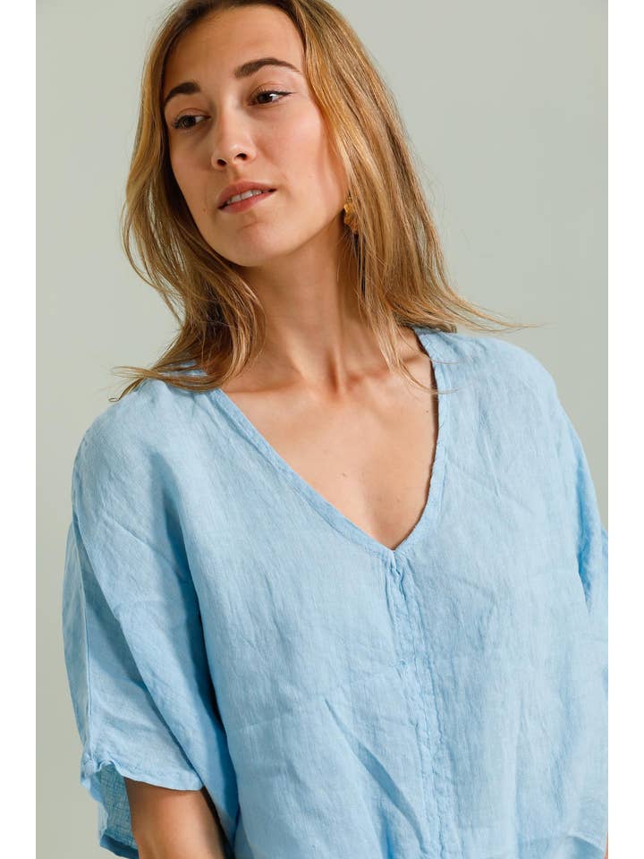 LÉA & LUC - Wholesale Button Down Shirt - Women's - 100% Linen Blouse REF. 25071