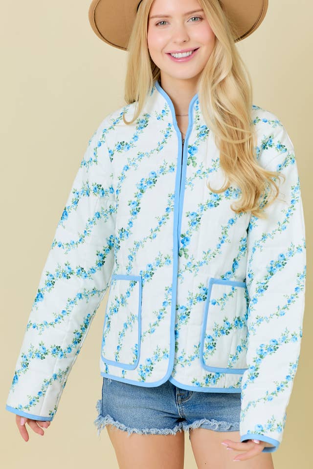 Main Strip - Wholesale Jacket - Women's - Plus Size Floral Quilted Jacket – Cozy Romantic Layer9