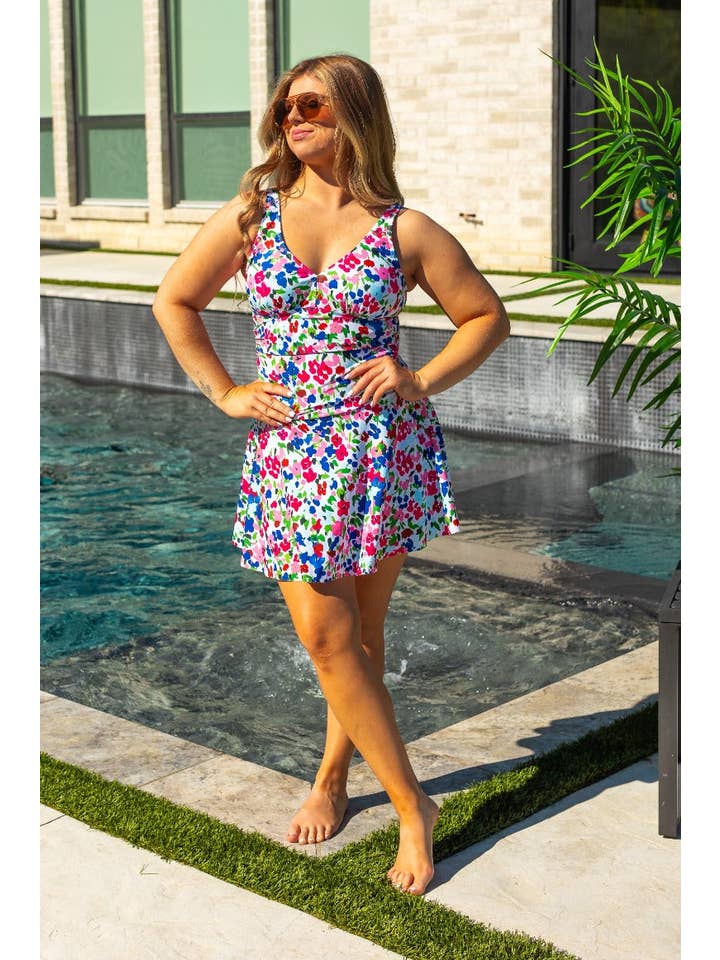 Multi Swim Dress, Floral for wholesale on Faire9