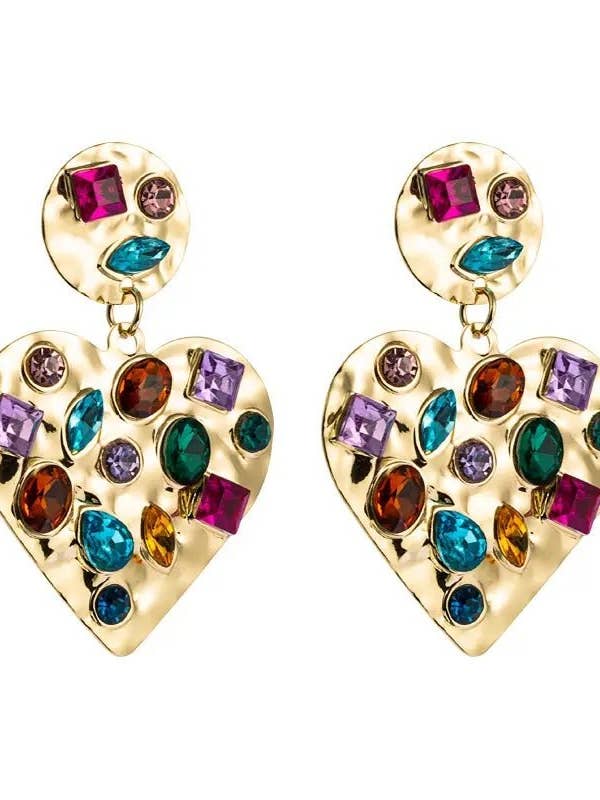 Cherie Heart Statement Earrings for wholesale by LINNY CO
