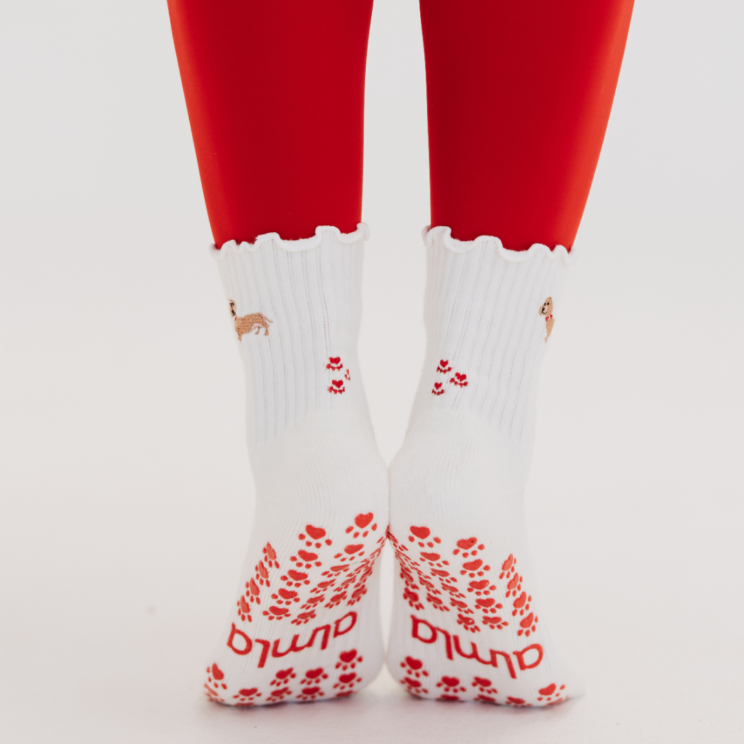 Almla Active - Wholesale Socks - Women's - Dachshund Pilates Grip Socks - Doxie1