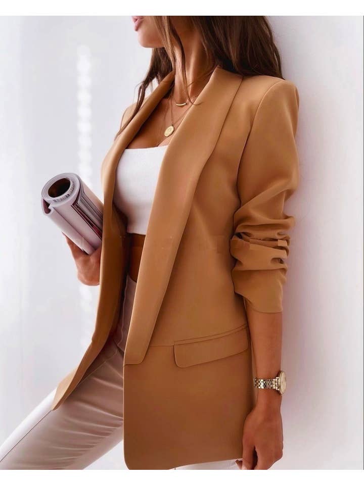 ESTEE BROWN - Wholesale Blazer - Women's - Solid Color Blazer Jacket - 5645