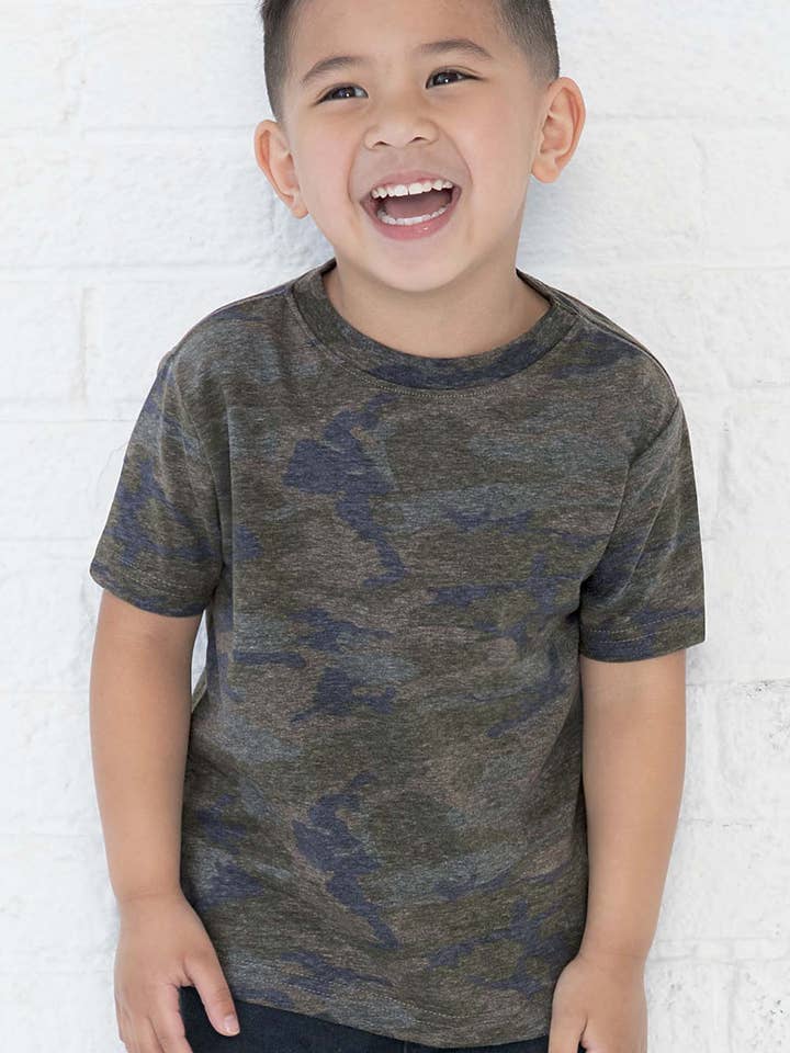 Toddler Camo Tee Shirt,Rabbit Skins Toddler Fine Jersey Tee for wholesale by Print The Dream