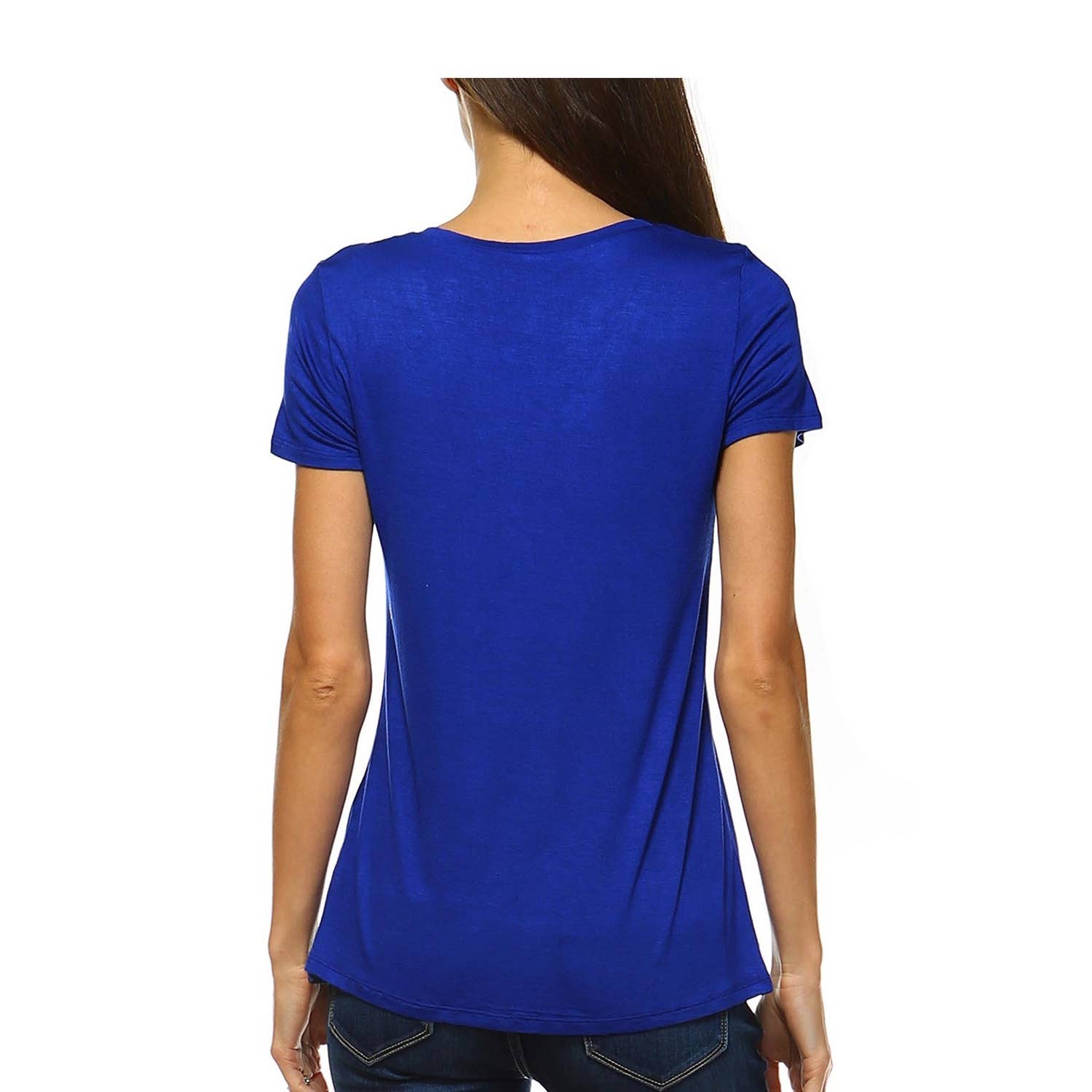 JHP Collection - Wholesale Shirt - Women's - WOMENS CASUAL SOLID V NECK SHORT SLEEVE T SHIRT2