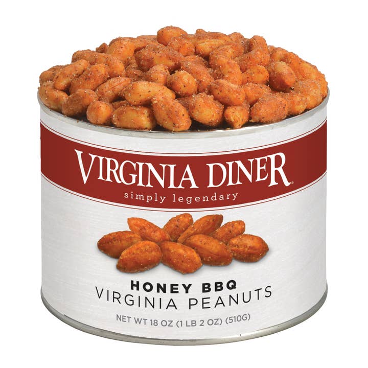 18 oz. Honey Roasted BBQ Peanuts for wholesale by Virginia Diner, Inc.