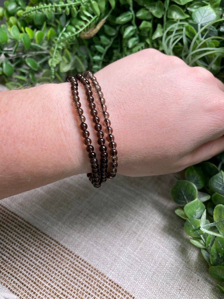 Copper Ashes - Wholesale Beaded Bracelet - Smoky Quartz 4mm Beaded Bracelet