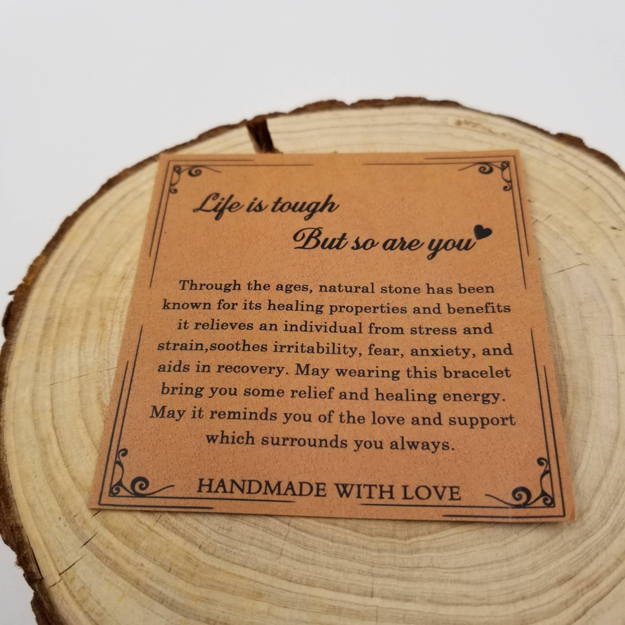 CHAKRA JEWELRY - Wholesale Sieradenset - Natuurlijke roze kristallen hartarmbandset met kaart3