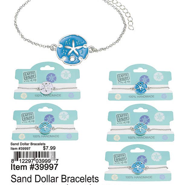 Puka Creations - Wholesale Charm/Dangle Bracelet - Sand Dollar Bracelets0