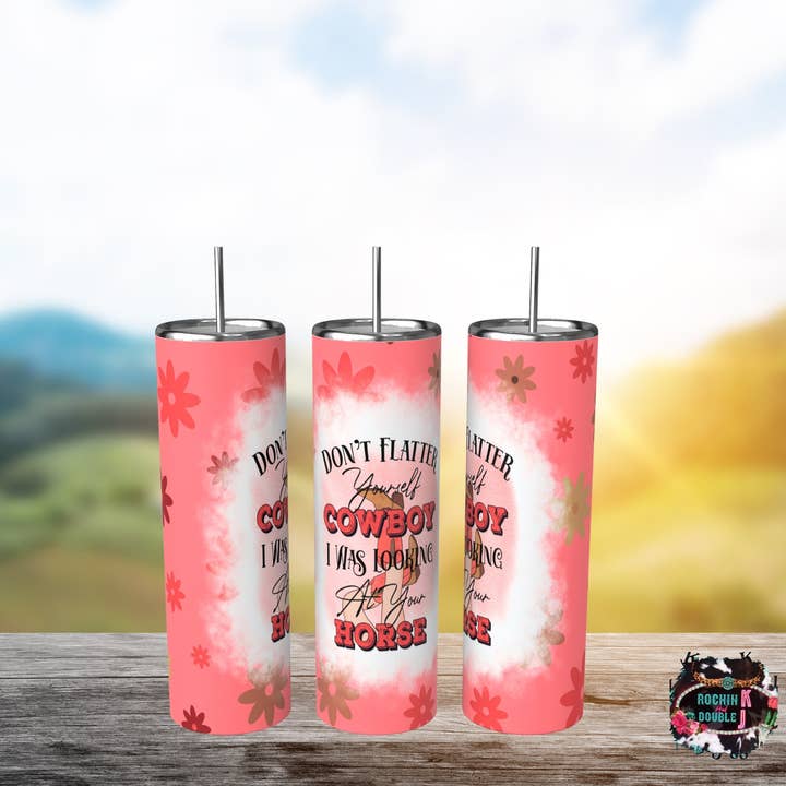 Não se lisonjee você mesmo cowboy Tumbler por atacado de Rockin K and Double J