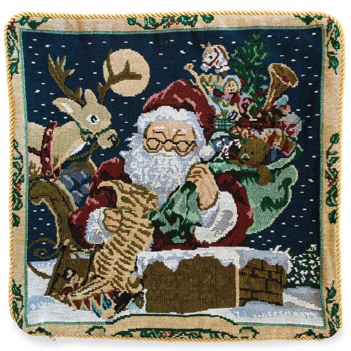 BestPysanky - Wholesale Throw Pillow Cover - 2 Santa Reading Gifts List Christmas Throw Pillow Covers2