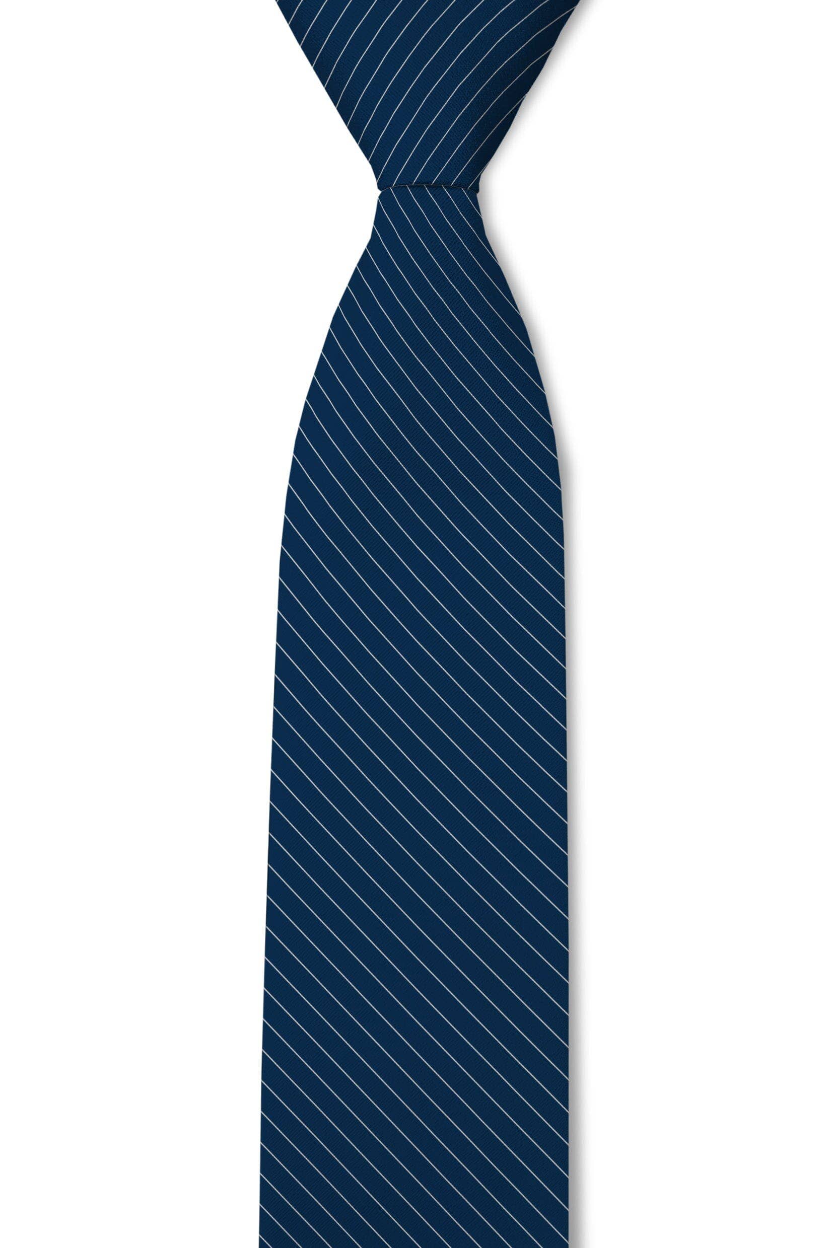 Tough Apparel - Wholesale Necktie - Men's - Harvey – Navy Blue Pinstripe Tie