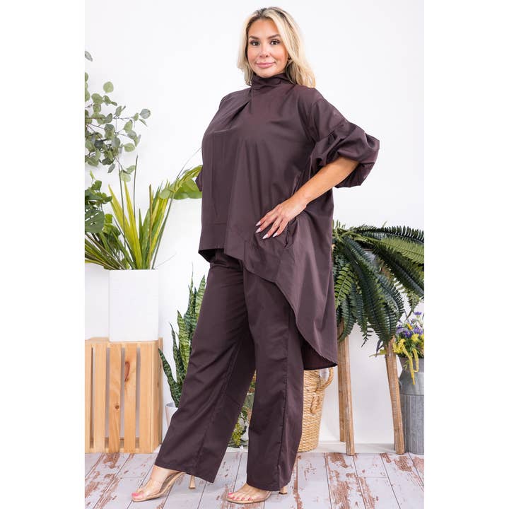 omgstyles – wholesale Top & pants set (NOT Loungewear) – Women's – Plus Size Hi Lo Two Piece Set5