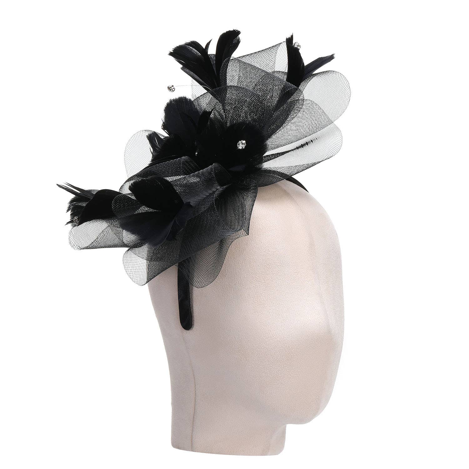 PEACH ACCESSORIES – wholesale Fascinator hat – Women's – Royal Ascot Feather Fascinator with Bow TGNV50454