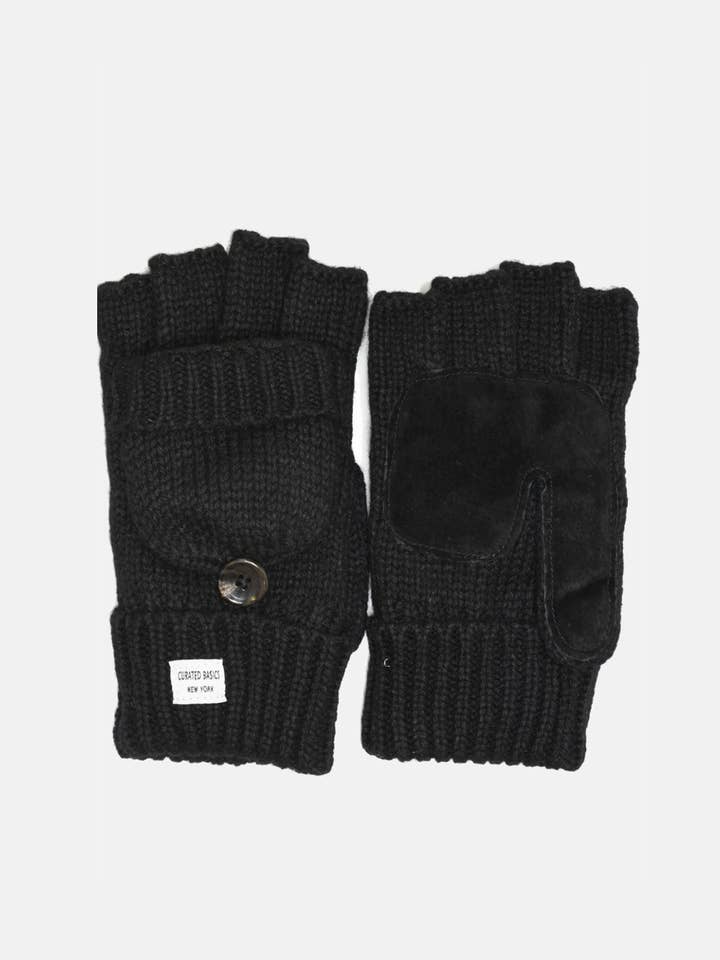 Black Wool Fingerless Glove for wholesale by Curated Basics