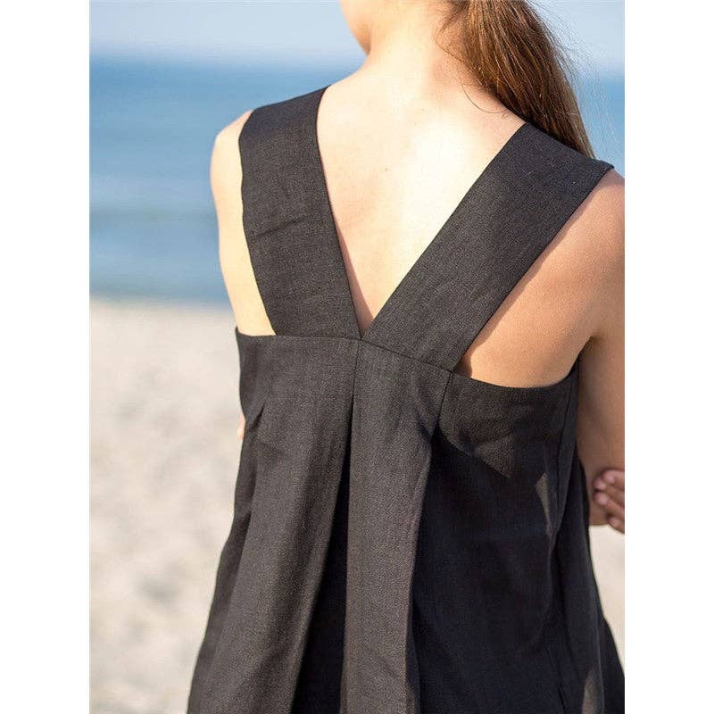 UZ Wholesale Store – wholesale Dress – Women's – Linen Sleeveless Loose Mandarin-Collar Maxi Dress5