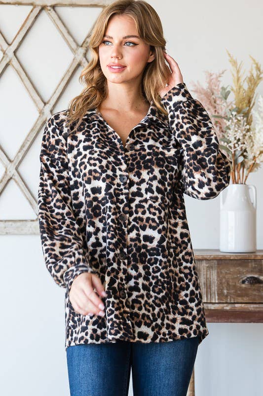 MARRON EJ6712-17 POCHE BOUTONNÉE LÉOPARD ANIMAL en vente sur Faire2