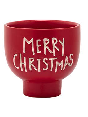 Planter, Red w/ Merry Christmas on Front - Item # SH 53032 for wholesale by Napco