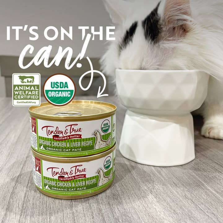 Tender & True Pet Nutrition - Wholesale Pet Food - Cat - Organic Chicken & Liver Pate for Cats (Case of 24)