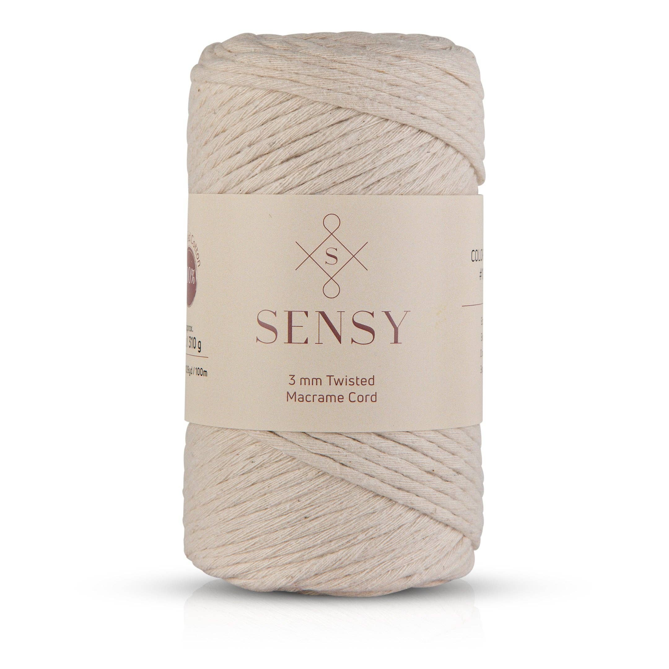 Sensy - Wholesale Yarn - Sensy Premium 3mm - 109 Yards 100% Recycled Cotton Single Strand Macrame Cord12