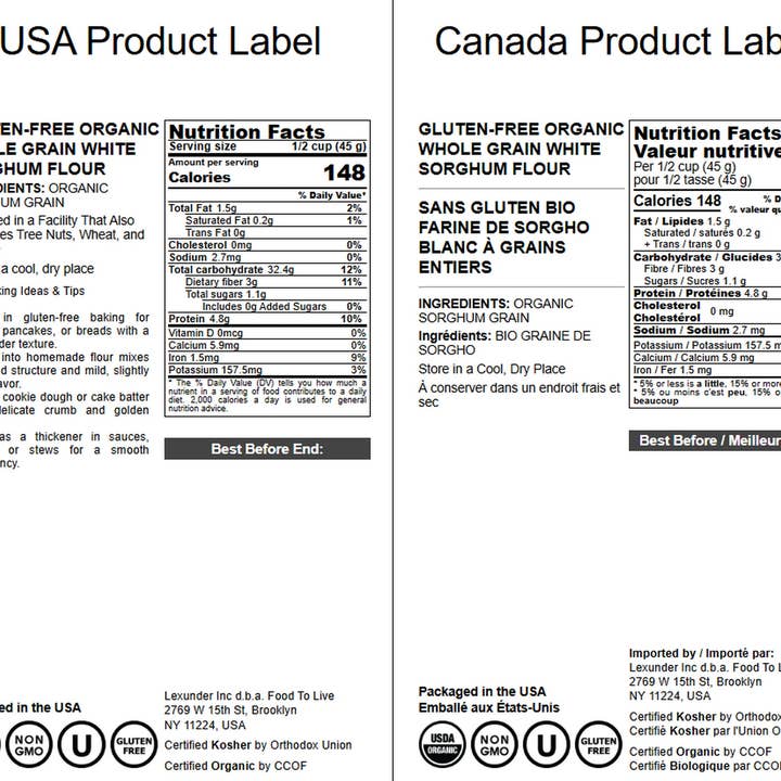 Food To Live - Wholesale Flour - Gluten-Free Organic Whole Grain White Sorghum Flour – by Food to Live2