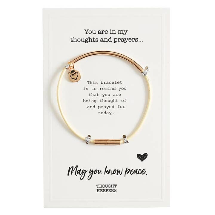 Thought Keeper Bracelet - Cream/Gold for wholesale by Faithworks by Creative Brands