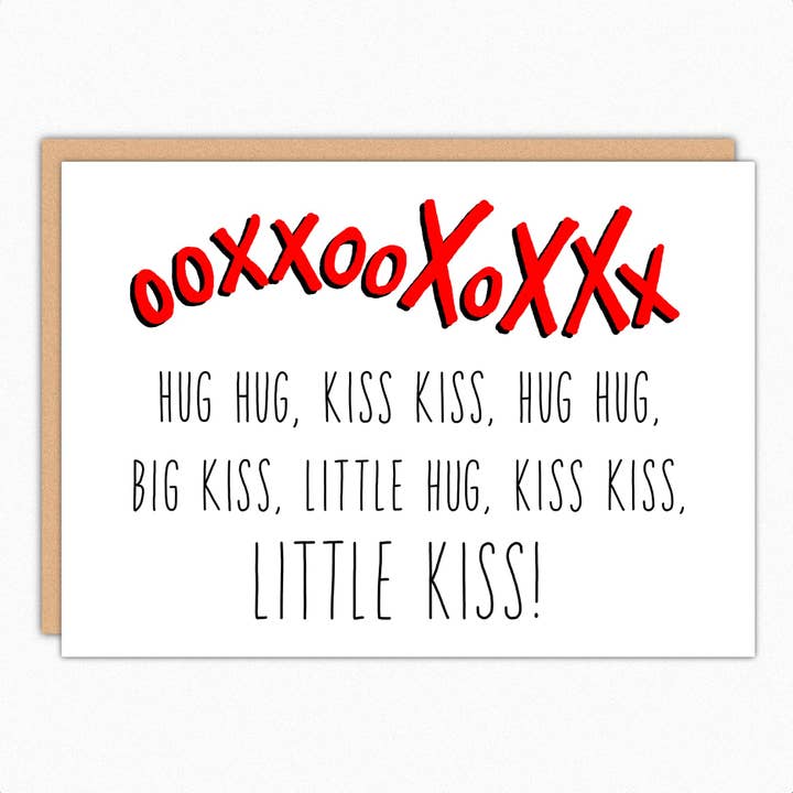 Hug Hug Kiss Kiss Nacho Libre Valentine's Day Card for wholesale by In A Nutshell Studio