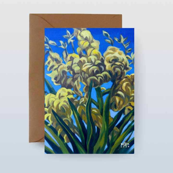 Carte de vœux Yucca 5"x7" avec enveloppe Kraft pour la vente par Painting the Southwest