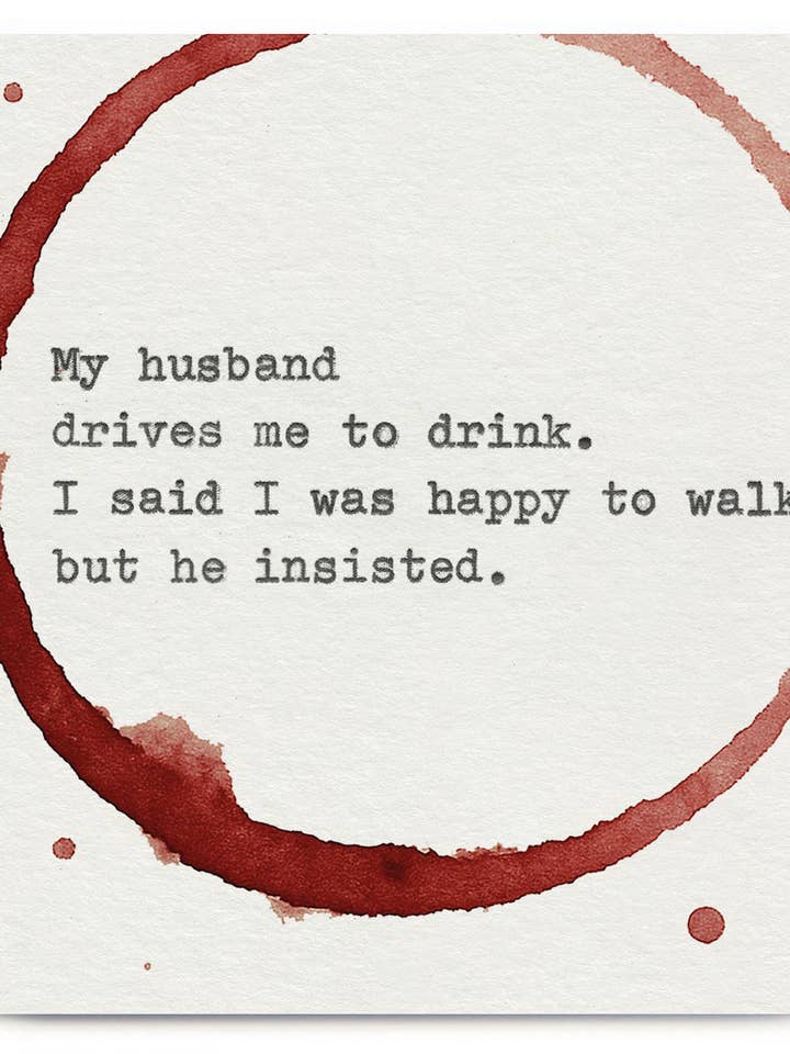 Presente Engraçado - Porta-copos "Marido Conduz-me" por Hayden Kays por atacado de Brainbox Candy