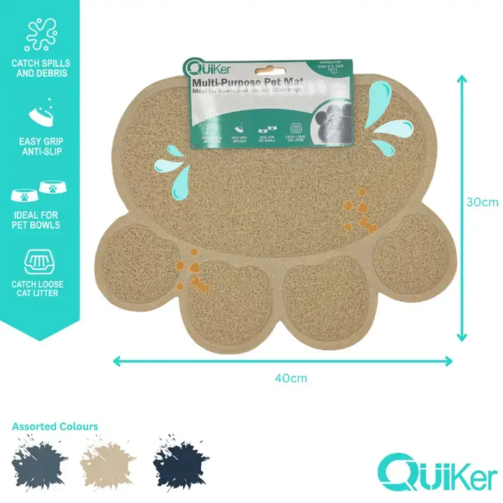 Quiker Pet Products – wholesale Pet food mat – Dog – Multi-Purpose Pet Place/Litter Mat - 18 Pack2
