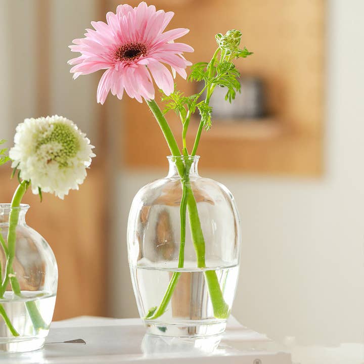 High White Glass Bud Vases, Simple Style Floral Vases, Clear for wholesale on Faire