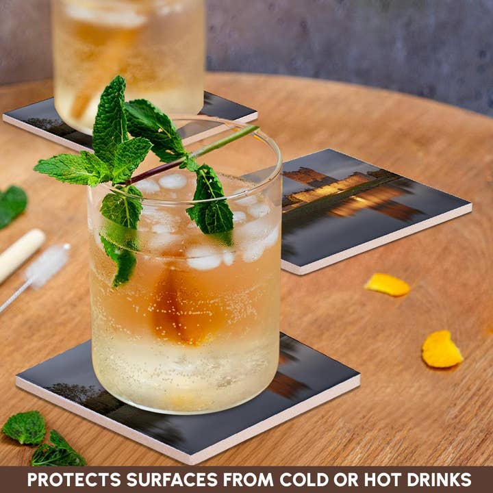 3dRose - Wholesale Coasters - 3dRose, Historic Ross Castle at dusk in Killarney NP, Ireland, Coaster2