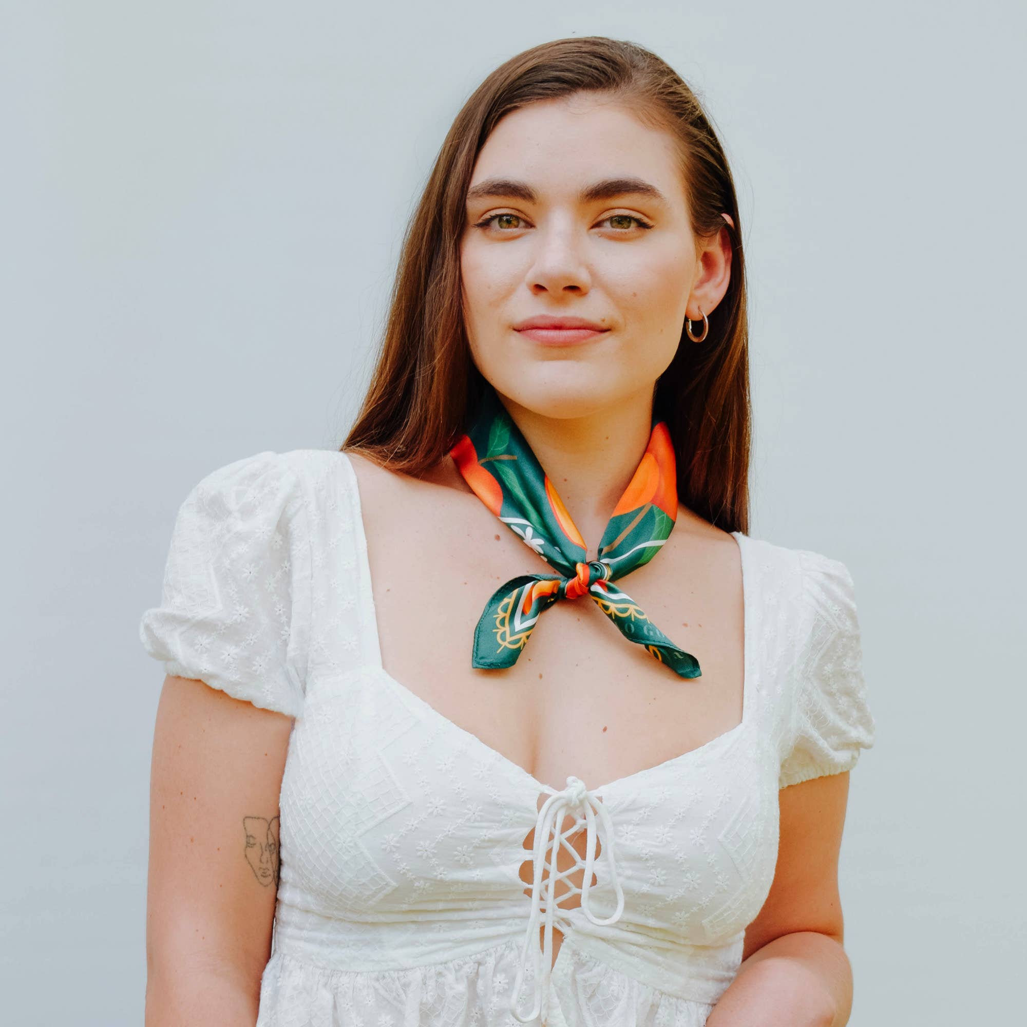 Arlo Goods - Vente Écharpe – femme - Foulard en soie pêche7