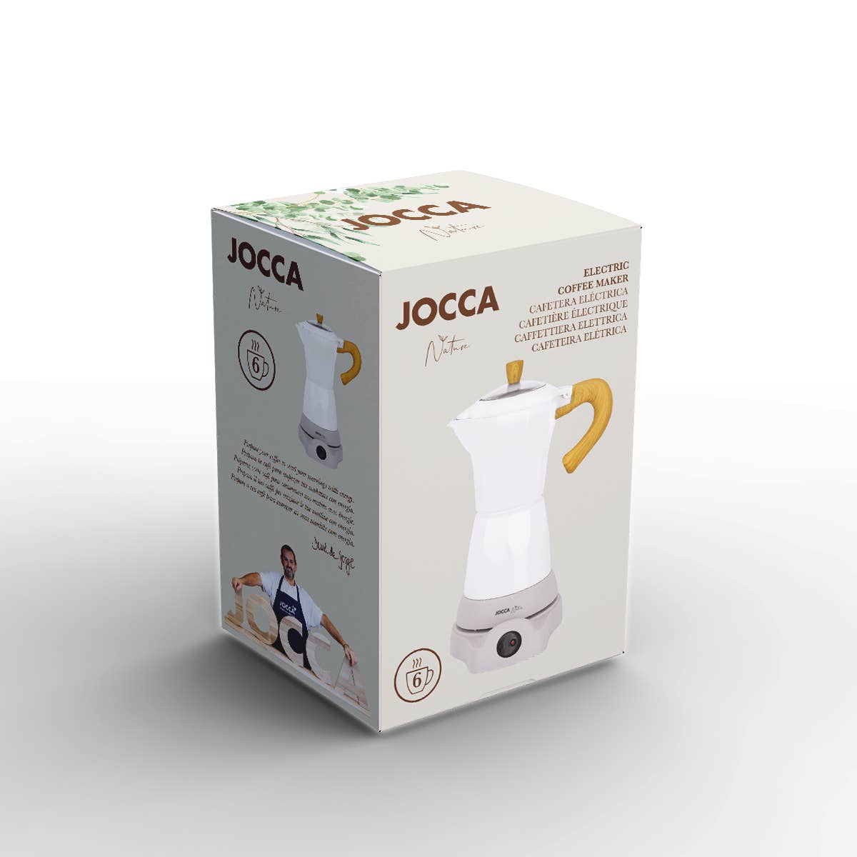 JOCCA - Wholesale Coffee Machine - Cafetera Eléctrica de 6 Tazas Línea Nature Blanca1