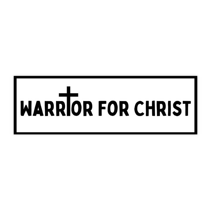Autocollant Warrior For Christ Divine Faith pour la vente par Sticker Bull