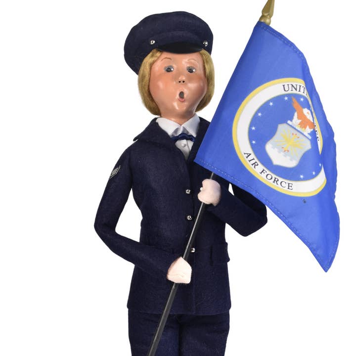 Byers' Choice Ltd. Air Force Woman w/ Flag 5674W for wholesale by Byers Choice