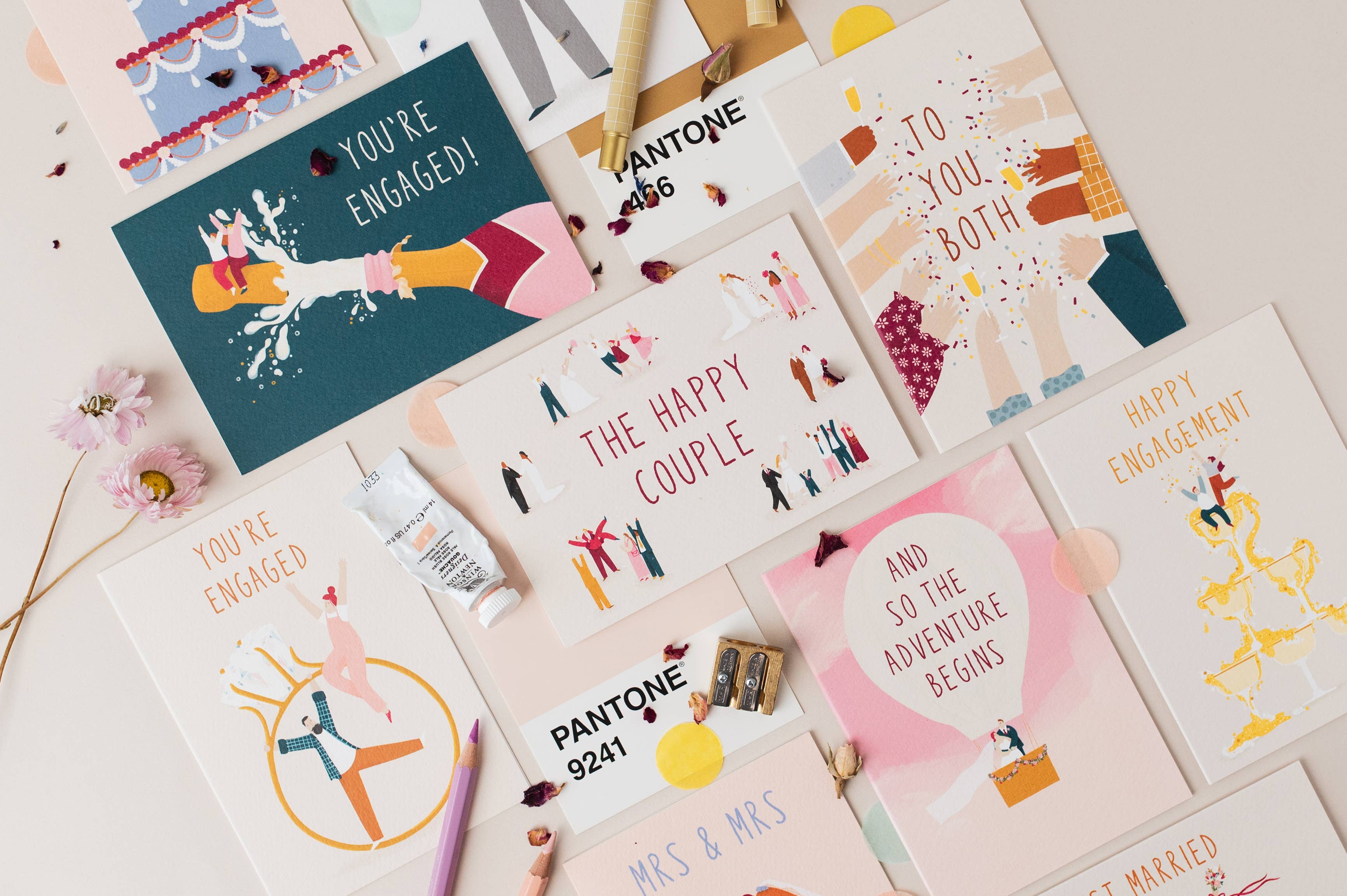 Elsa Rose Frere – wholesale Wedding card – Illustrated Wedding Card1