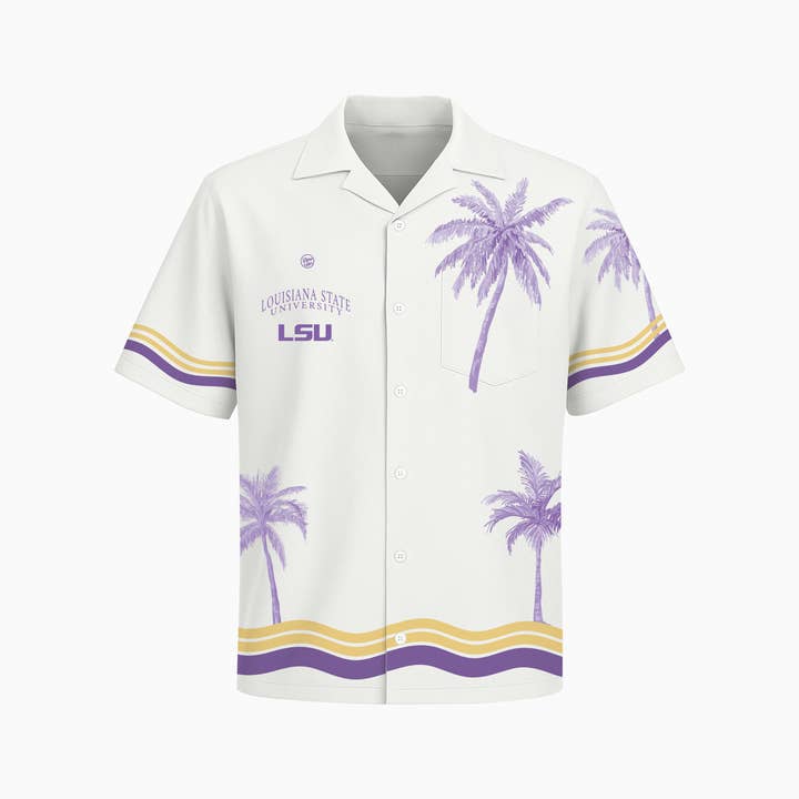 Dyme Lyfe - Wholesale Button Down Shirt - Men's - LSU Tigers Men’s Cabana Button Up1