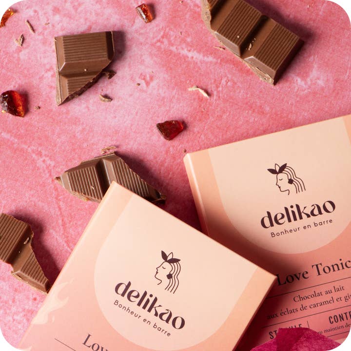 Delikao - Wholesale Chocolate Bar - Love Tonic™️ - Aphrodisiac Chocolate 40% Ginger Caramel2