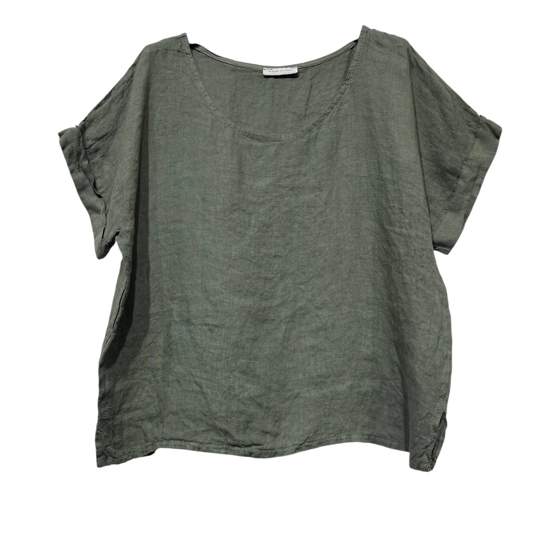 LINEN & COTTON HOUSE – T-shirt – Mulher por atacado – TOP UNI EM LIN 0133221