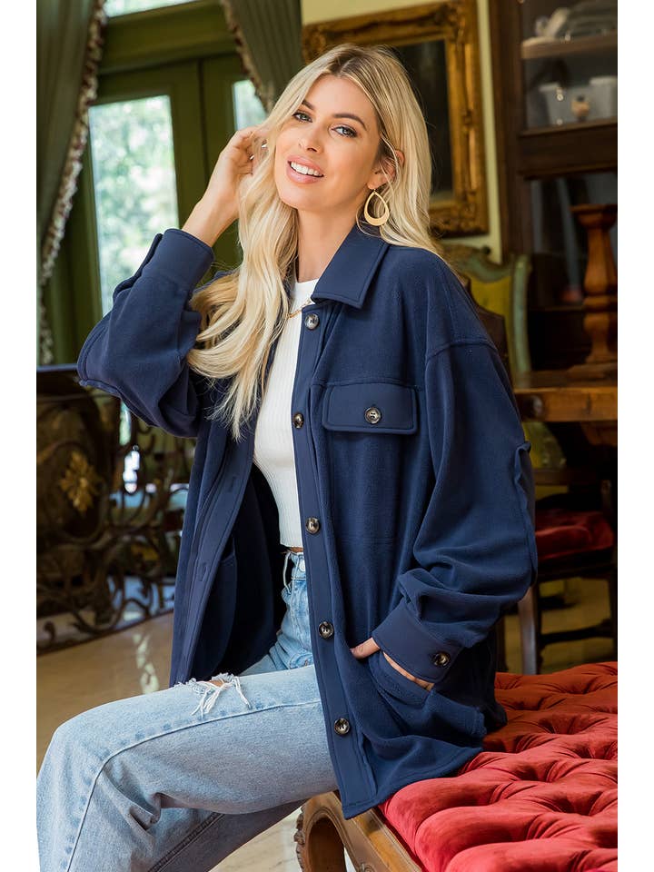Sweet Lovely by Jen - Wholesale Shirt Jacket/Shacket - Women's - SOFT COZY WASHED SHACKET