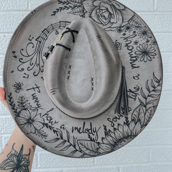 River Valley Co. - Wholesale Fedora - Women's - Music Eric Church Fedora Gray Biker Concert Hat Wide Brim1