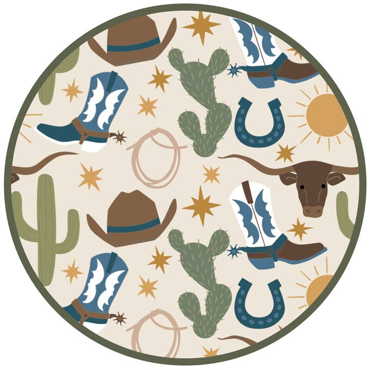 Beige/Multi Hallo Western Bamboe Korte Mouw Kinderen Pyjamabroek Set voor groothandel op Faire3