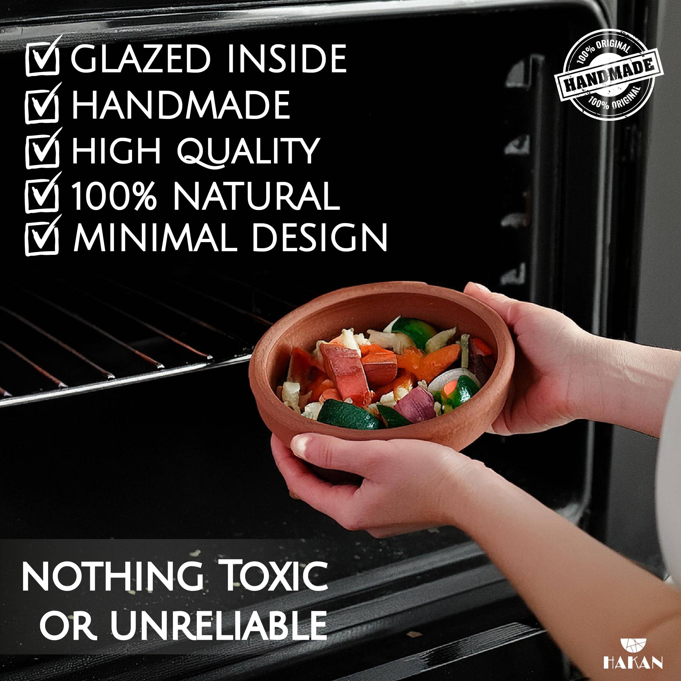 Hakan - Vente Marmites - Ensemble de 4 bols en argile Hakan Athens, bols en terre cuite de 5,7 pouces2