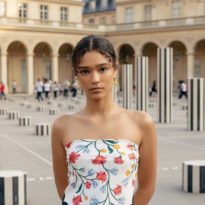 Jessie Zhao New York - Wholesale Scarf - Women's - Double Sided Silk Scarf Floral Echo5