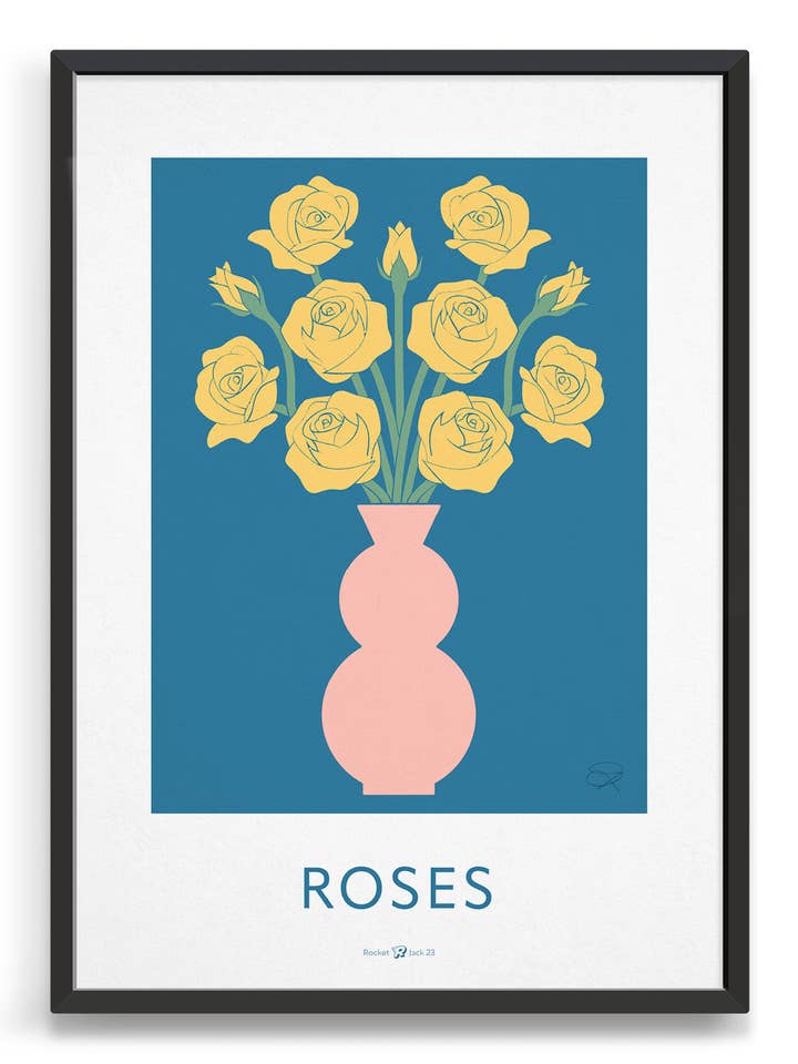 Personalised flower market art print - Roses for wholesale by Rocket Jack