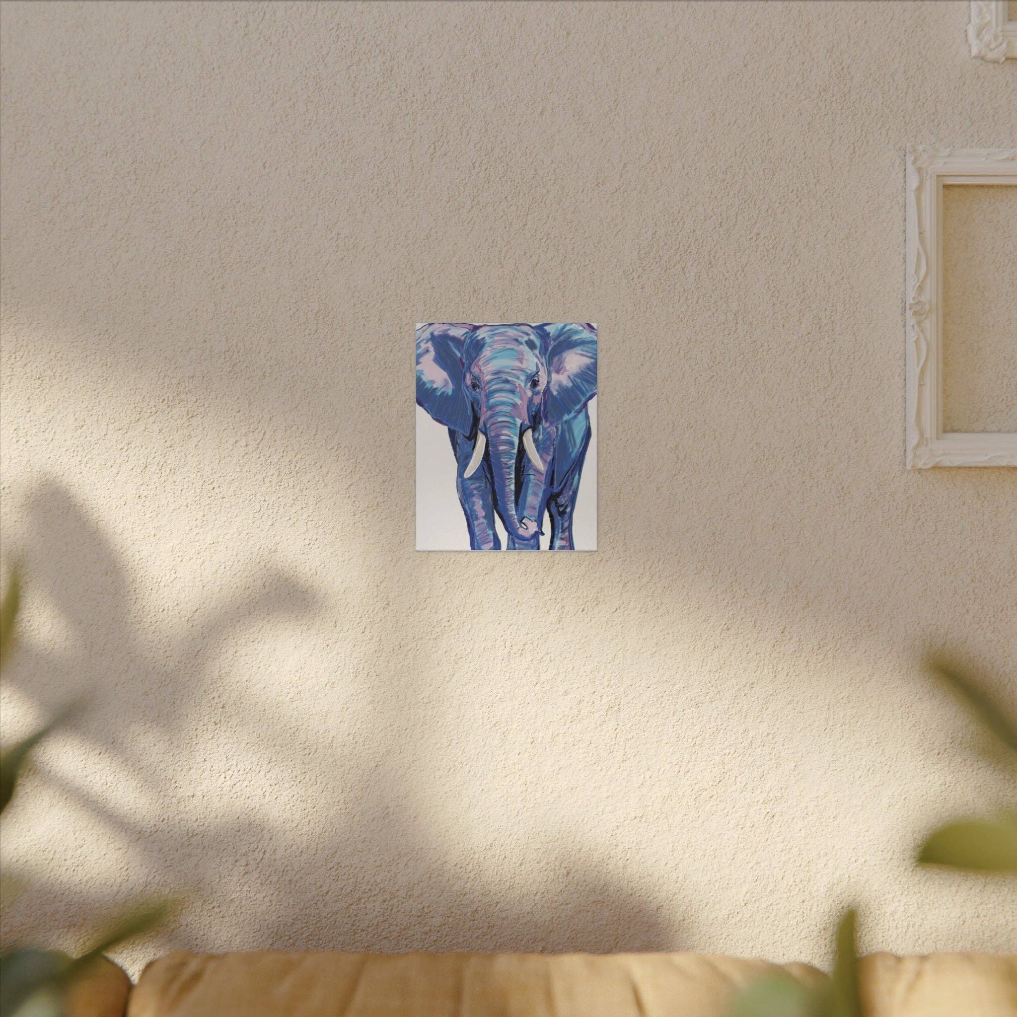 Blue Cava - Wholesale Art Print - Blue and Pink Elephant Canvas Art - Colorful Elephant Wall Décor34
