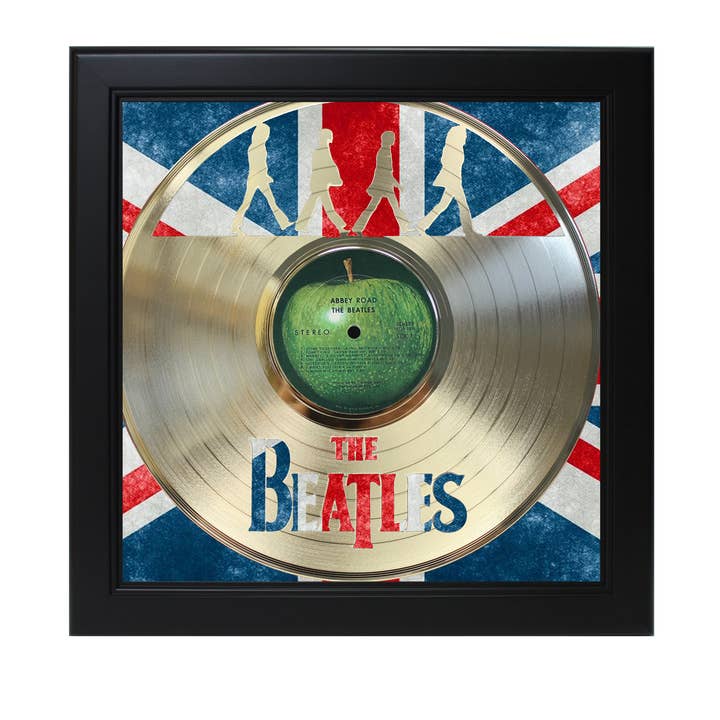 Lasergeschnittene Beatles-Schallplatte mit Poster Art Shadowbox C3 für den Großhandel von Gold Record Outlet