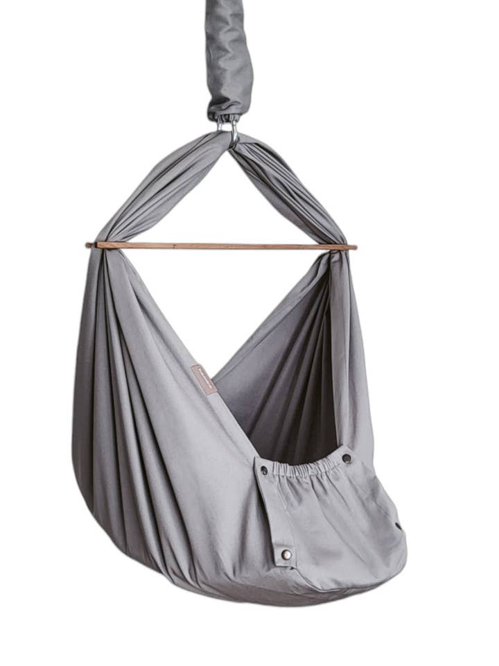 homba® baby závesná kolíska bavlnená svetlosivá for wholesale by homba