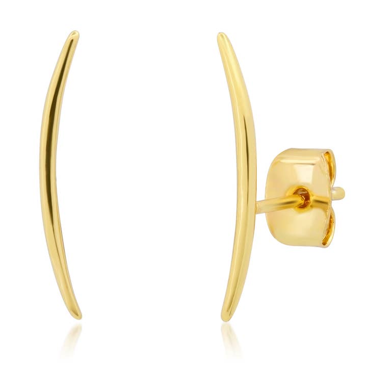 Gold Curved Bar Studs for wholesale by Tai Jewelry